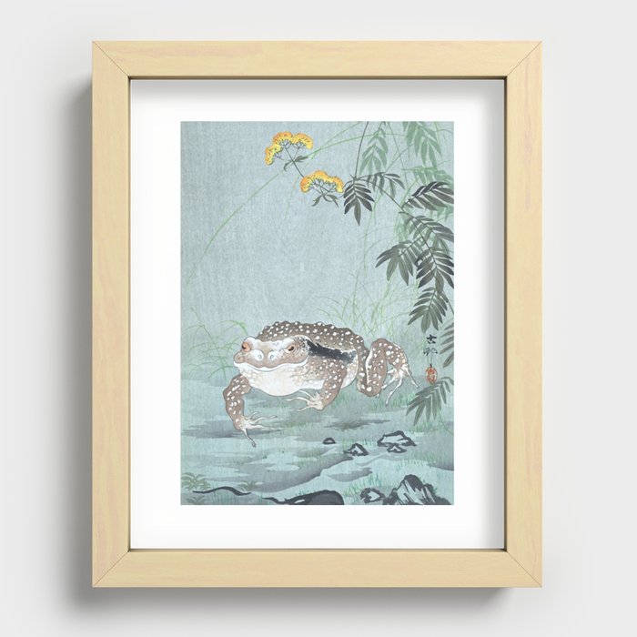 Toad and Flowers - Vintage Japanese Woodblock Print Art Art Toad and Flowers - Vintage Japanese Woodblock Print Art Art