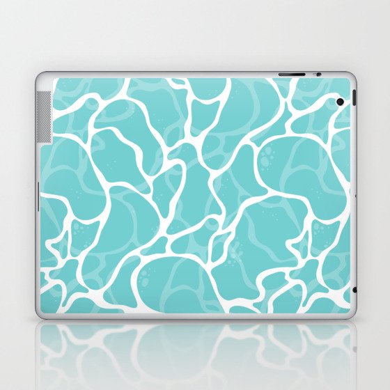 Calm blue water surface illustration pattern Laptop & iPad Skin