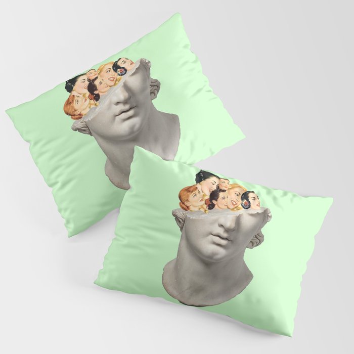 what's on my mind green Pillow Sham