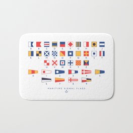 Maritime Nautical Signal Flags Chart - White Bath Mat | Maritime, Pattern, Nautical, Naval, Semaphore, Navy, Flags, Graphicdesign, Signal, Flag 