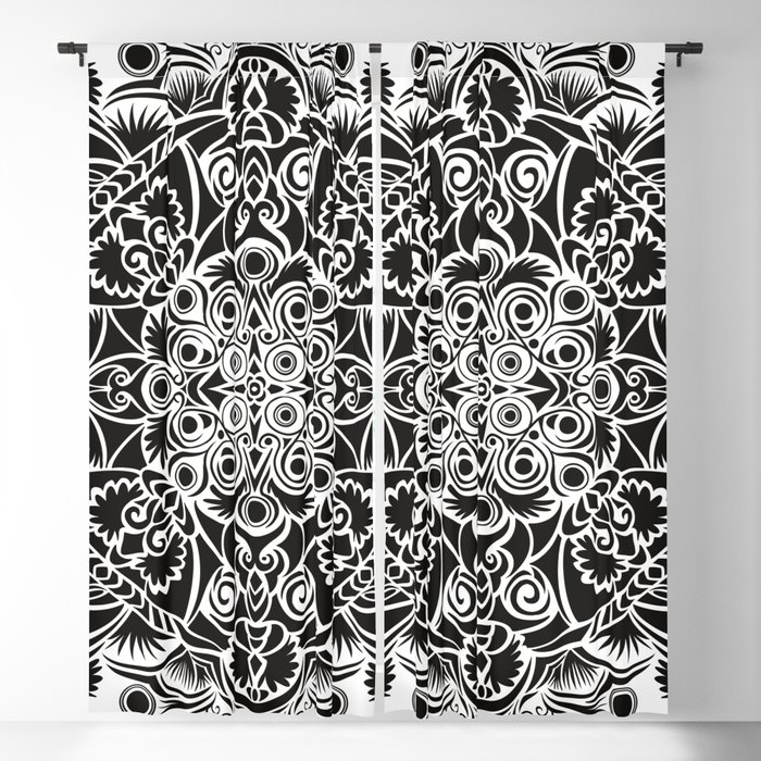 Mandala pattern #33 - dark version Blackout Curtain