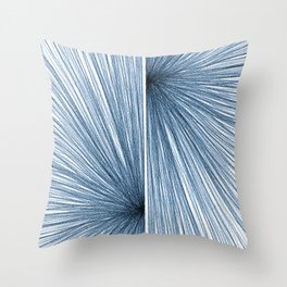 Indigo Blue Mid Century Modern Geometric Abstract Throw Pillow