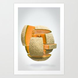 Flying Cantaloupe  Art Print | Popsurrealism, Food, Curated, Photo, Digital 