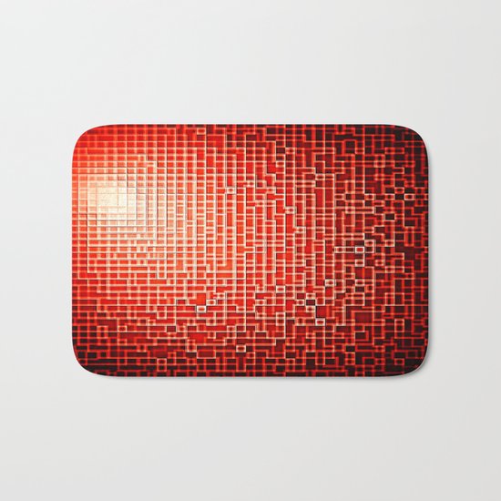 Red Space Pixels Bath Mat