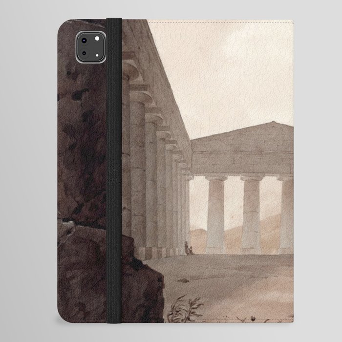 Vue du temple de Segeste - Joseph Frédéric Debacq iPad Folio Case