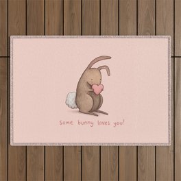 Some Bunny Loves You Outdoor Rug