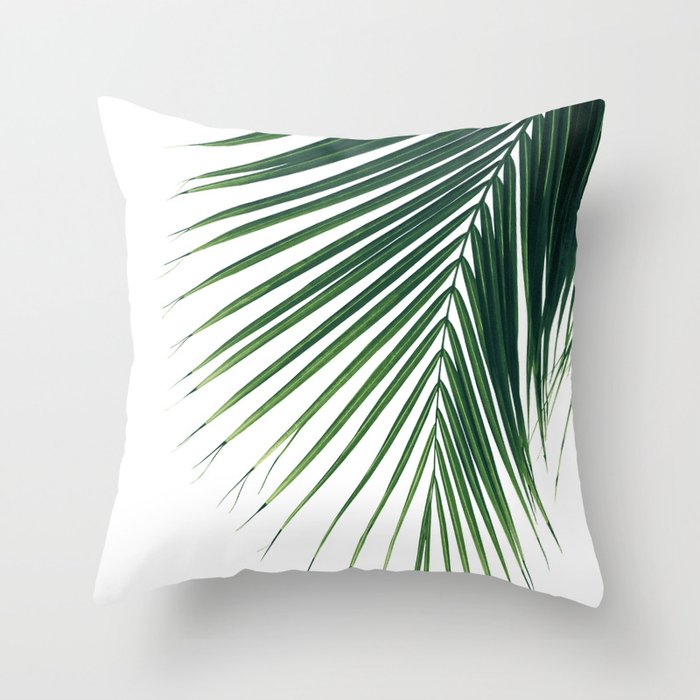 Minimal Palm Leaf Finesse #2 #tropical #wall #decor #art #society6 Throw Pillow