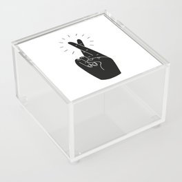 Fingers Crossed - White and Black Acrylic Box