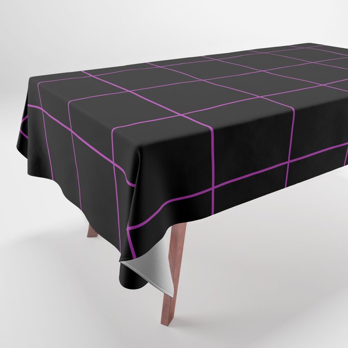 Graph Paper (Purple & Black Pattern) Tablecloth