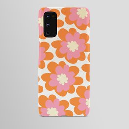 Pink and Orange Flower Pattern Android Case