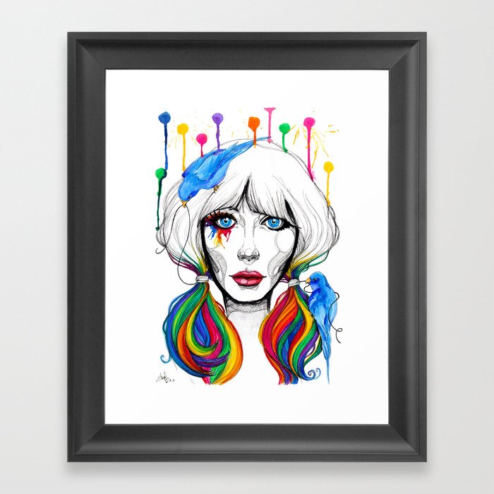 Zooey - Twisted Celebrity Watercolor Framed Art Print