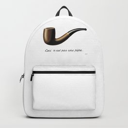 The Treachery of Images by Rene Magritte Backpack