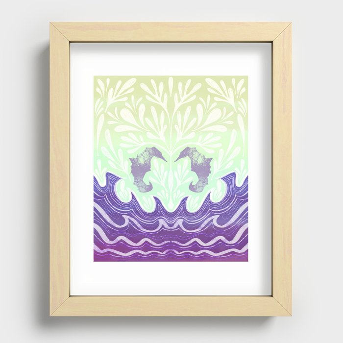 Seahorse Design in purple Recessed Framed Print