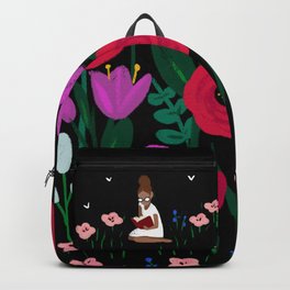 Little Reader Backpack | Reading, Flower, Digital, Illustration, Curated, Reader, Garden, Blackgirlmagic, Drawing, Aliceinwonderland 