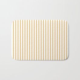 Marigold Yellow Pinstripe on White Bath Mat