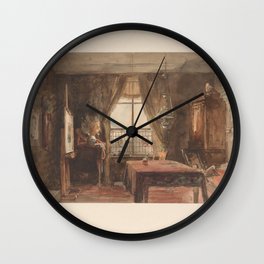 Interior of a painting studio, anonymous, c. 1875 - c. 1899 Wall Clock
