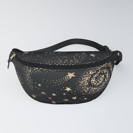 Magical Starry Night Sky Golden Cosmic Swirl II Fanny Pack