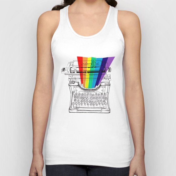 underwood typewriter with a sliver of rainbow Tank Top