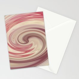 Beige, Brown, Pink Abstract Hurricane Shape Design Stationery Card