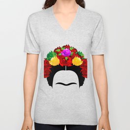 Frida minimalist flowers V Neck T Shirt