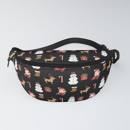 merry christmas retro pixel video game Fanny Pack