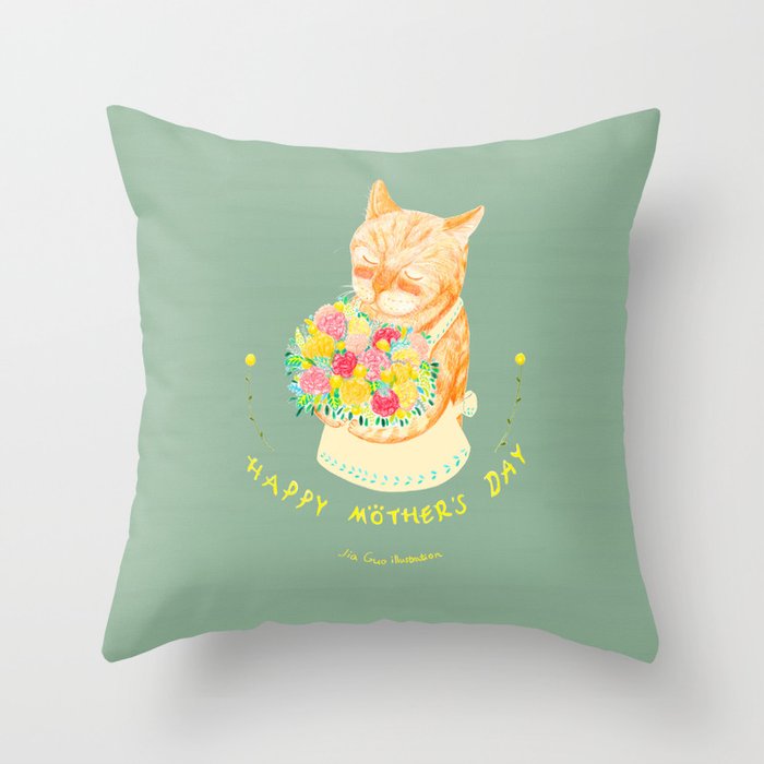 Happy Meowther's Day Throw Pillow