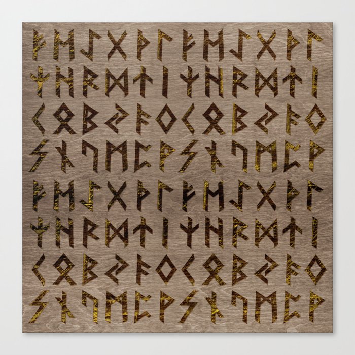 Ancient Celtic Runes  Alphabet pattern Canvas Print