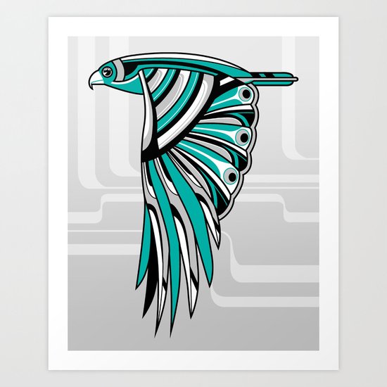 Hawk Deco II Art Print