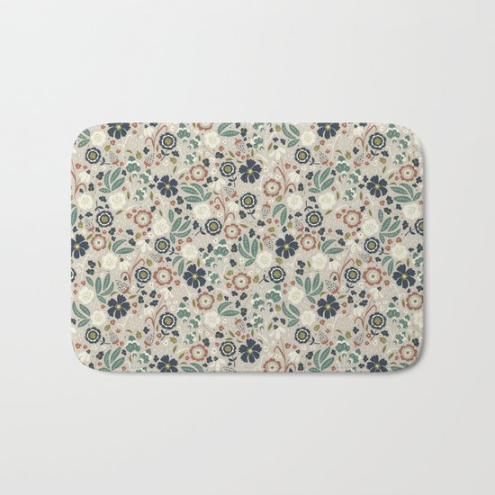 Flourishing Florals (Light-Green) Bath Mat