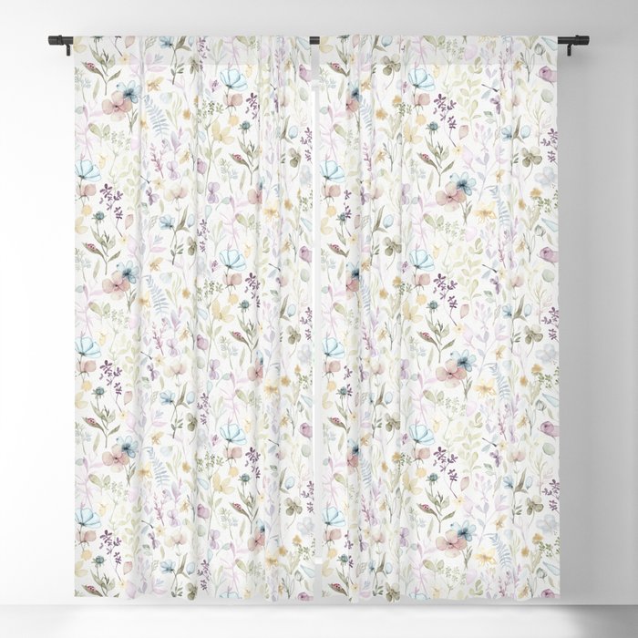 Spring Floral meadow Blackout Curtain