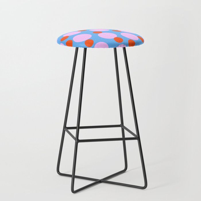 Modern Abstract Bubble Dance Pink And Blue Bar Stool