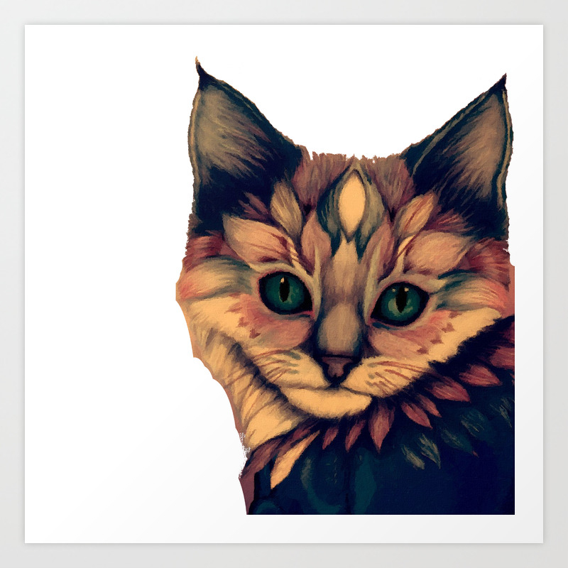 Boho Chic Cute Kitty Cat Kitten Beautiful Tribal Kawaii Print