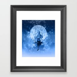 night in blue Framed Art Print
