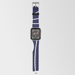 Navy Blue & White Color Leaves Line Design Apple Watch Band