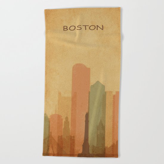 Boston city Beach Towel