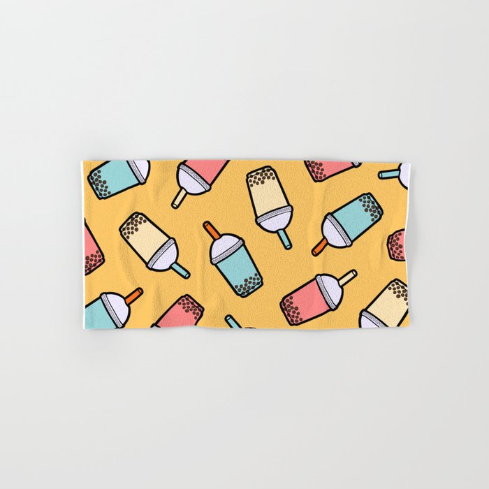 Bubble Tea Pattern Hand & Bath Towel