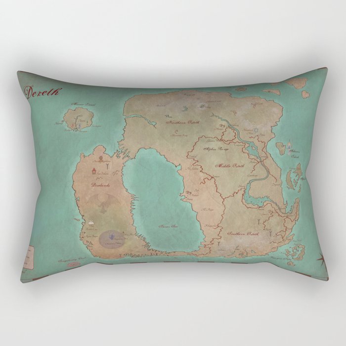 Map of Dereth //Asheron's Call Rectangular Pillow