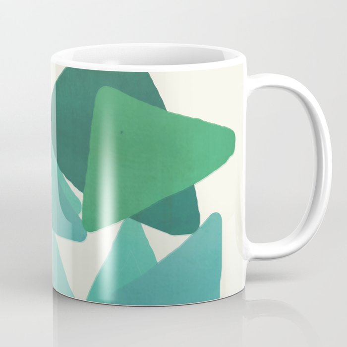 Green Colored Triangles Coffee Mug