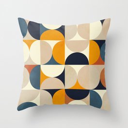 mid century abstract shapes fall winter 1 Throw Pillow