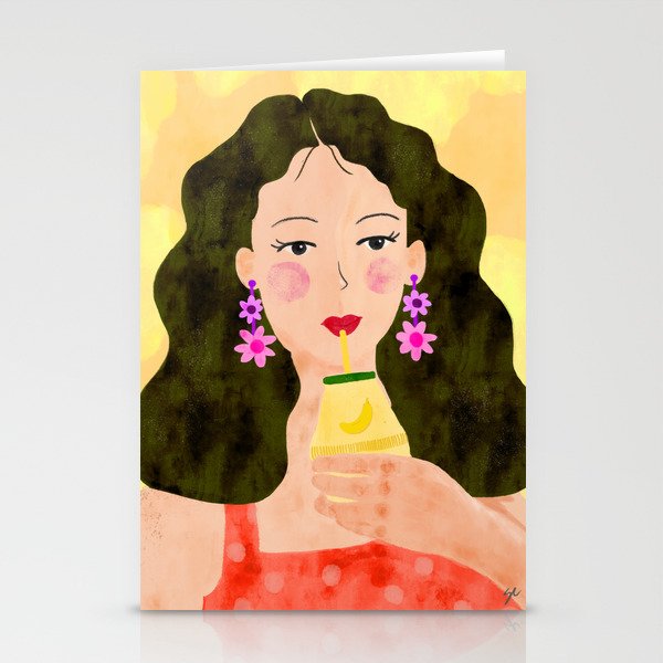 Banana Milk Gorgeous Girl  Stationery Cards