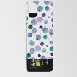 Watercolor Purple, Green & Grey Splatters Pattern Android Card Case