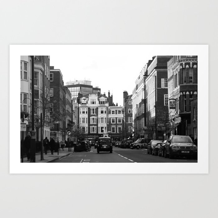 LONDON - black and white street Art Print