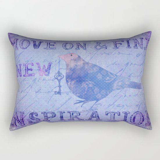 Bird collage inspirational Quote Rectangular Pillow