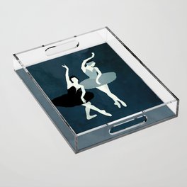 Swan Lake ballet minimalist illustration Acrylic Tray