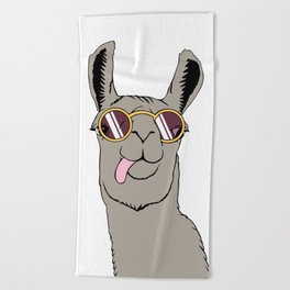 Fashion Llama Beach Towel | Glasses, Llama, Funny, Cool, Swag, Digital, Graphicdesign, Vector 