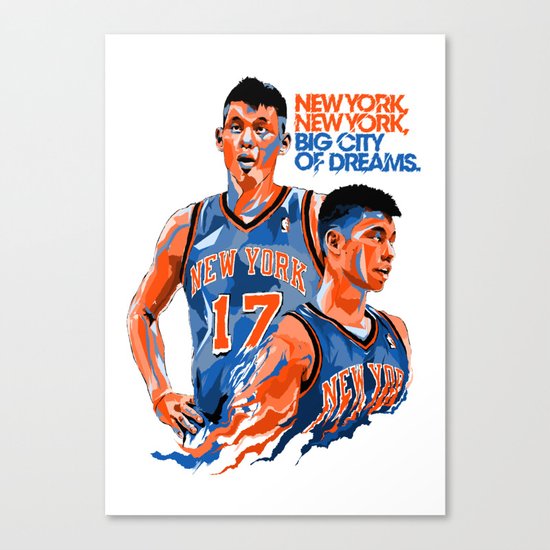 Jeremy Lin: New York, New York, Big City of Dreams. Canvas Print