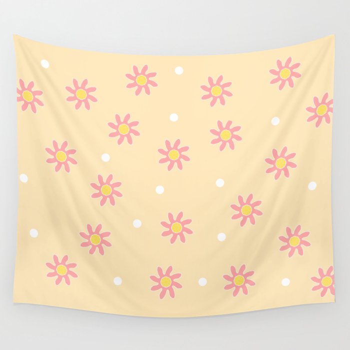 Pink Camellia Pattern Wall Tapestry