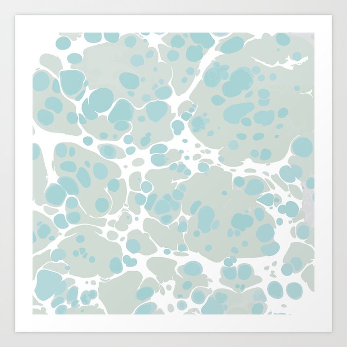 Soft Pastel Turquoise And Mint Green Spilled Paint Bubbles Effect Soft Pastel Turquoise And Mint Green Spilled Paint Bubbles Effect Art Print