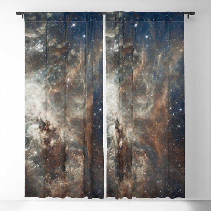 Marble Nebula Galaxy Night Sky Print Blackout Curtain