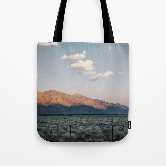 Sierra Mountains with Harvest Moon Tote Bag